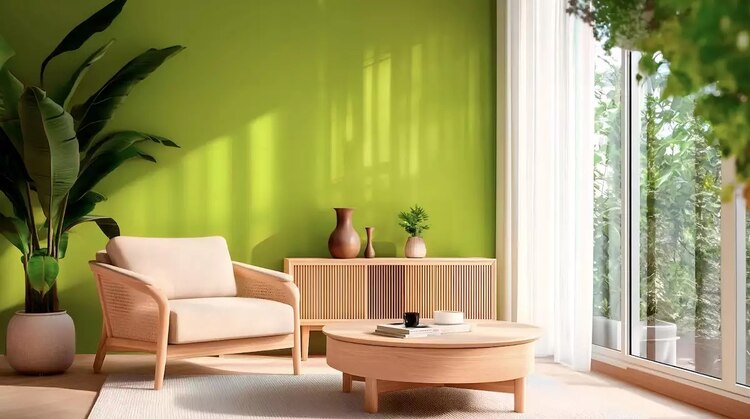 Se puede implementar en los espacios a través de pintura, mobiliario y accesorios de este material.