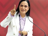 LA PRESIDENTA de Morena, Ariadna Montiel, ayer, en conferencia de prensa