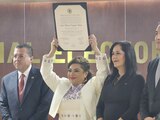 TECDMX entrega constancia a Clara Brugada como jefa de Gobierno.
