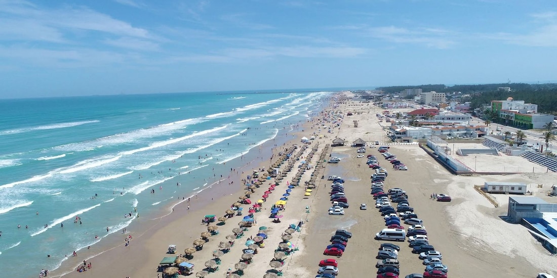 Un aspecto de la Playa Miramar, en Ciudad Madero, Tamaulipas.