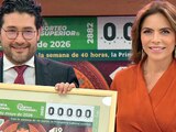 EL SECRETARIO Marath Bolaños y la directora de Lotenal, Olivia Salomón, ayer