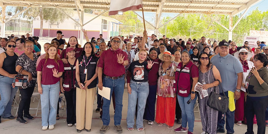 Encuentros informativos con simpatizantes del guinda en Baja California, el sábado.