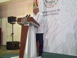 Presidente López Obrador, durante el mensaje por el Quinto Informe de Gobierno.