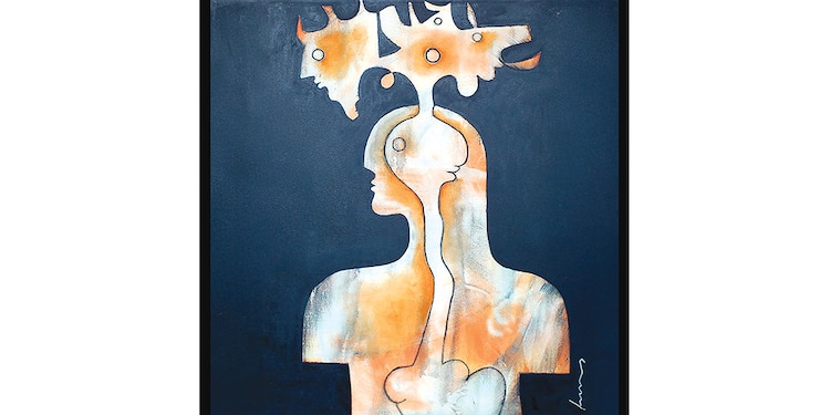 Damián Lescas, Gastrosofía, óleo sobre tela.