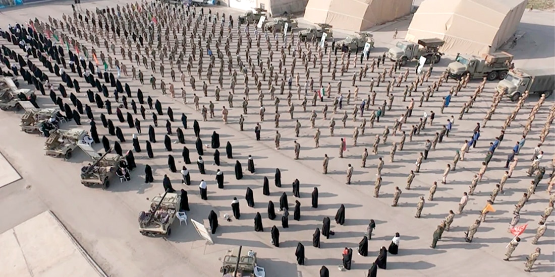 TROPAS iraníes durante un ejercicio en el Golfo Pérsico, el 16 de febrero.