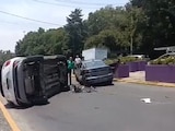 La volcadura se registró en el perímetro de la alcaldía Miguel Hidalgo, generando una fuerte carga vehicular.