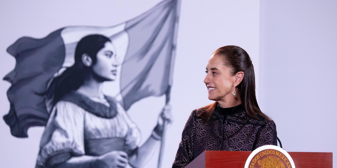 Claudia Sheinbaum, Presidenta de México, este lunes en Palacio Nacional.