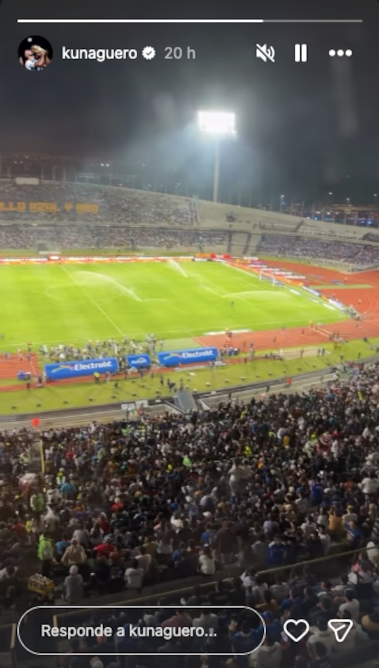 Kun Agüero presumió su visita a Ciudad Universitaria para ver el Pumas vs Cruz Azul.