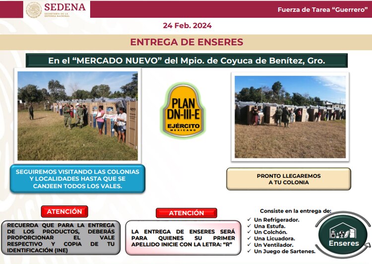 Entrega de enseres en el Mercado Nuevo