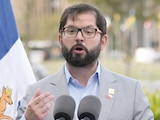 El presidente de Chile, Gabriel Boric, da un discurso en Brasil, en mayo pasado.