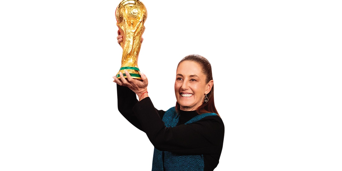 CPS, ayer, con la Copa del Mundo en la mañanera