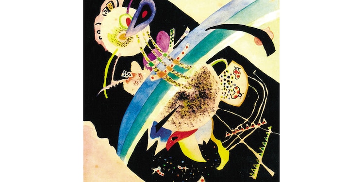 Kandinsky, Study for Circles on Black, 1921 (detalle).