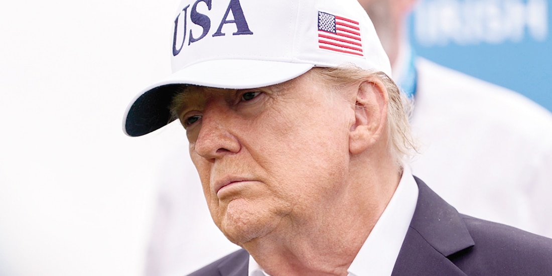 DONALD TRUMP en el torneo de golf de Irlanda, ayer.