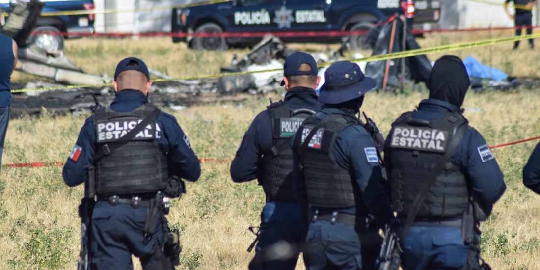 El área donde cayó el aparato, ayer, en el municipio de Jesús María.