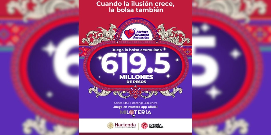 La bolsa acumulada de Melate supera los 600 millones de pesos este domingo.