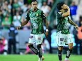 Ivan Moreno celebra el primer gol de León frente a Juárez.