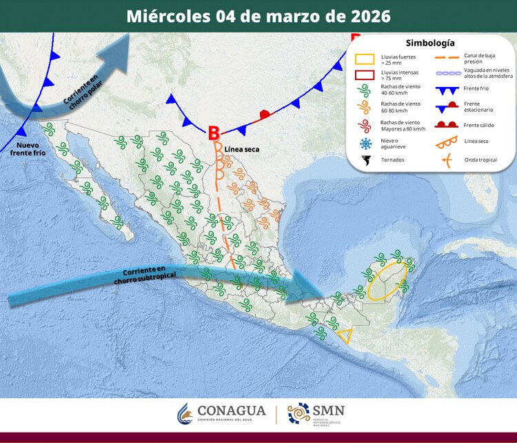 Áreas en vigilancia por desarrollo de tormentas significativas