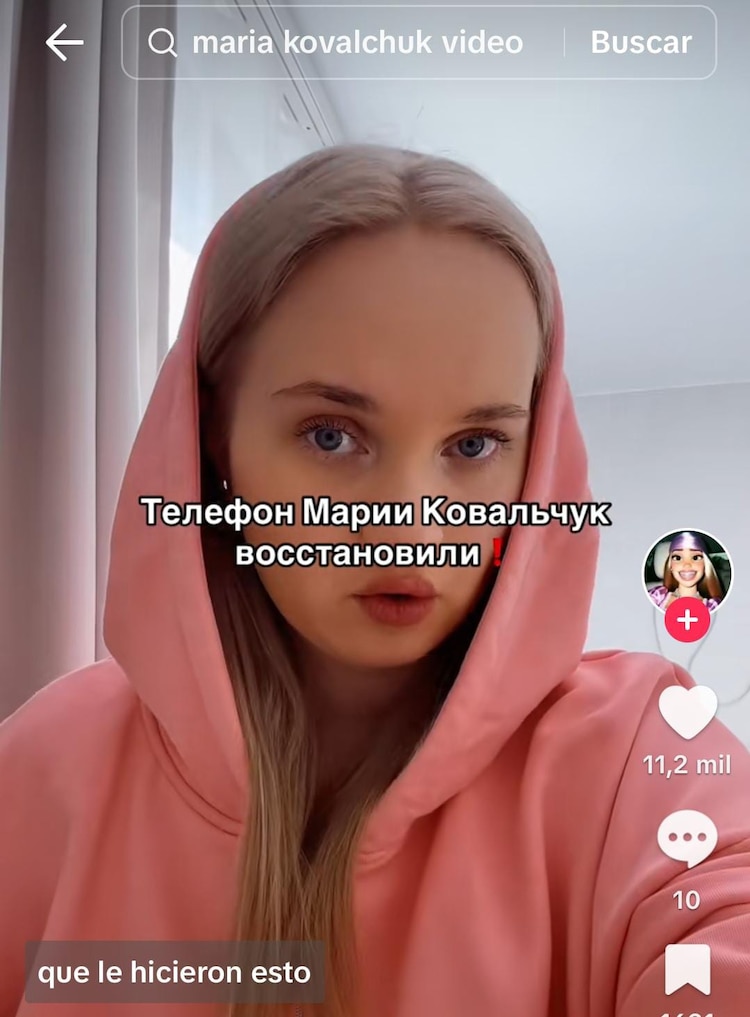Tiktoker dice que los videos los grabaron los supuestos agresores de María Kovalchuk