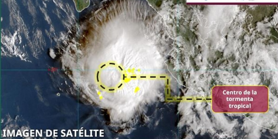 Imagen satelital del huracán Trudy.