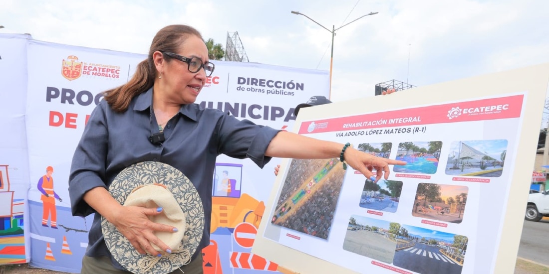 Azucena Cisneros arranca la rehabilitación integral de avenida R1, en Ecatepec.