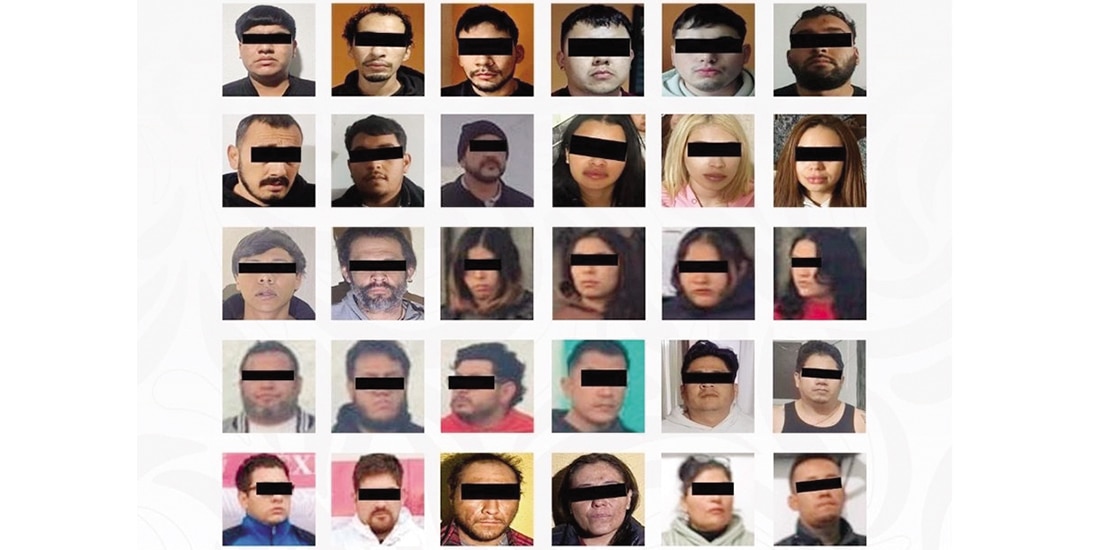 Plantilla de 30 detenidos en 12 cateos realizados en Querétaro, ayer.