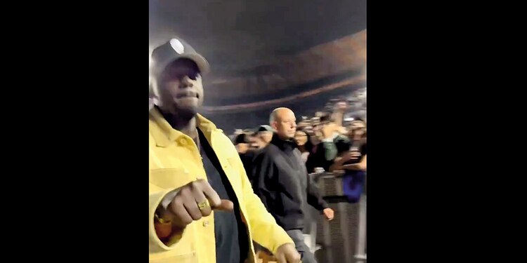 El ganador del Óscar, Daniel Kaluuya, anoche en en el concierto de Kendrick.
