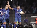 Futbolistas de La Máquina celebran un gol, la semana pasada, durante la Liguilla del Apertura 2025.