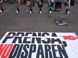 Protesta por periodistas asesinados en Veracruz.