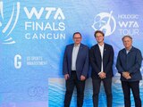 Fabrice Chouquet, director de las WTA Finals, Gustavo Santoscoy García, codirector del WTA Guadalajara Open AKRON y Gustavos Santoscoy Arriaga, director del torneo.