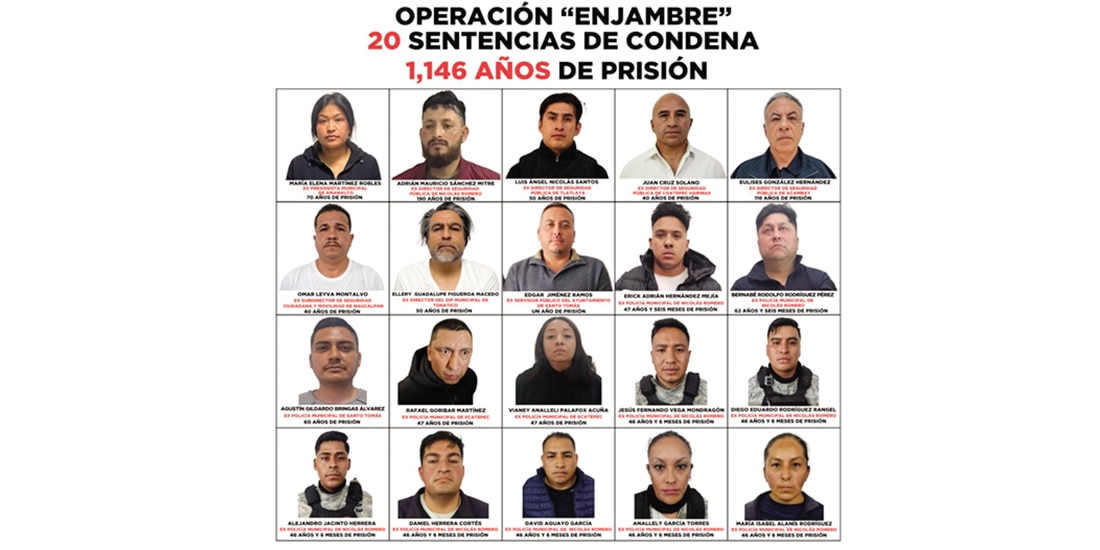 Exfuncionarios municipales sentenciados como parte del operativo.