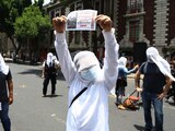 Artistas se manifiestan frente a Gobernación, el miércoles pasado.