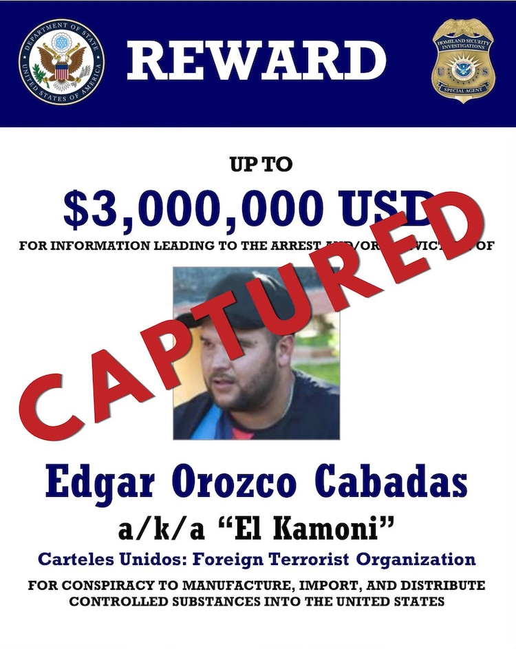 Edgar Valeriano Orozco Cabadas, alias “El Kamoni” fue capturado en México