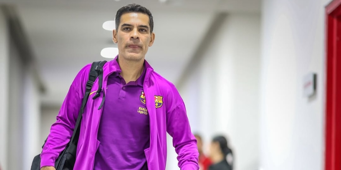 Rafa Márquez en un partido de leyendas del Barcelona