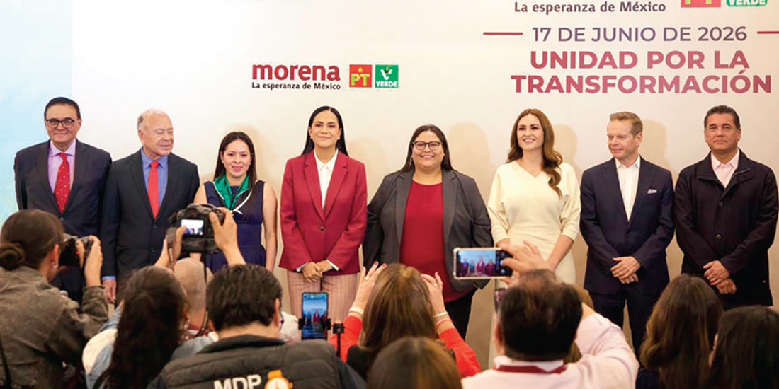 LÍDERES de
“Unidad por la
transformación”,
en conferencia de
prensa, ayer.