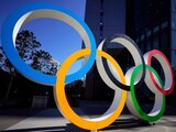 Los aros olímpicos en Tokio, sede de los Juegos Olímpicos en 2021.