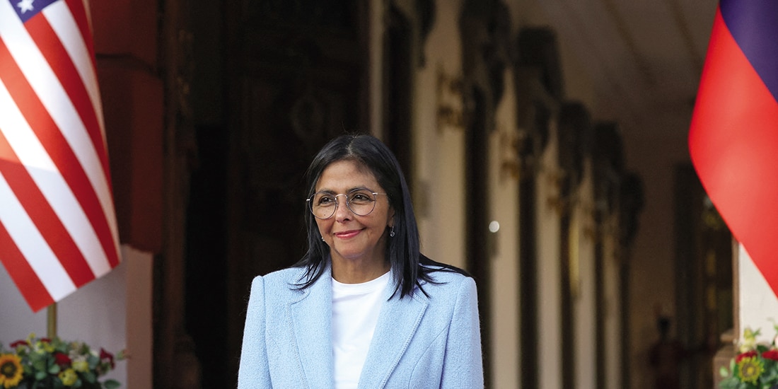 Presidenta interina de Venezuela, Delcy Rodríguez, el 11 de febrero.