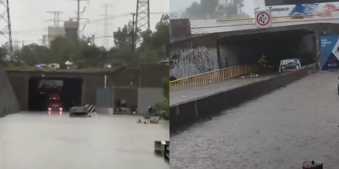 Tormenta inunda vialidades en 8 municipios del Edomex.