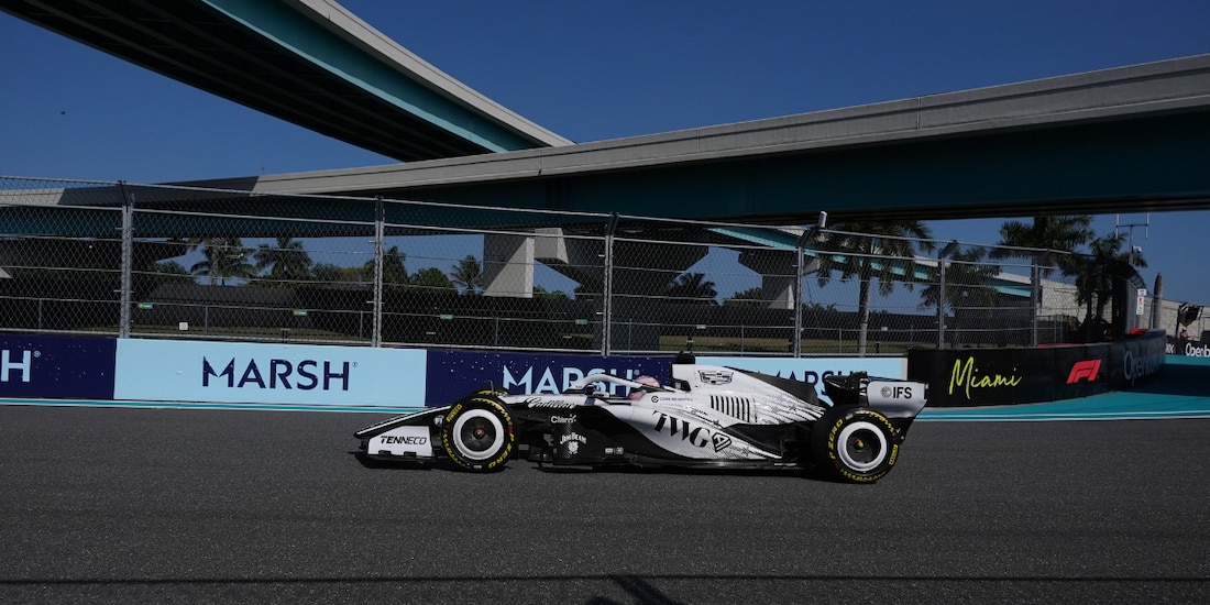 El Cadillac de Checo Pérez en la clasificación del Sprint del Gran Premio de Miami de F1.