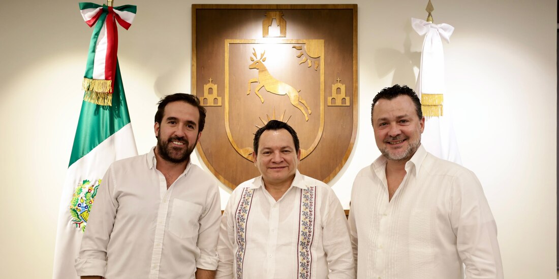 El gobernador Joaquín Díaz Mena y directivos de Vive Energía presentan el proyecto Dzilam II, clave para el desarrollo sustentable de Yucatán.