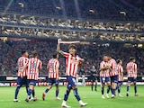 SANTIAGO SANDOVAL festeja su segunda anotación contra el equipo auriazul en la Perla Tapatía, anoche