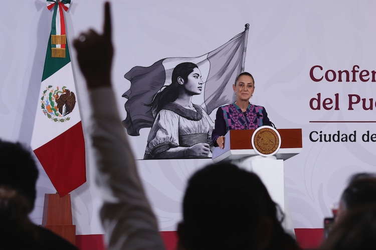 Claudia Sheinbaum, Presidenta de México, en Palacio Nacional.