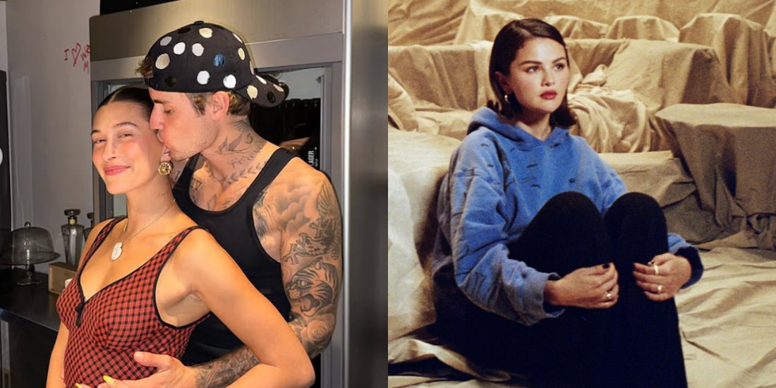 Hailey con Justin Bieber y Selena Gomez