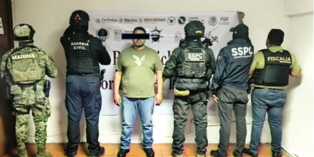 Marco Antonio “N”, El Pinoles, tras su aprehensión.