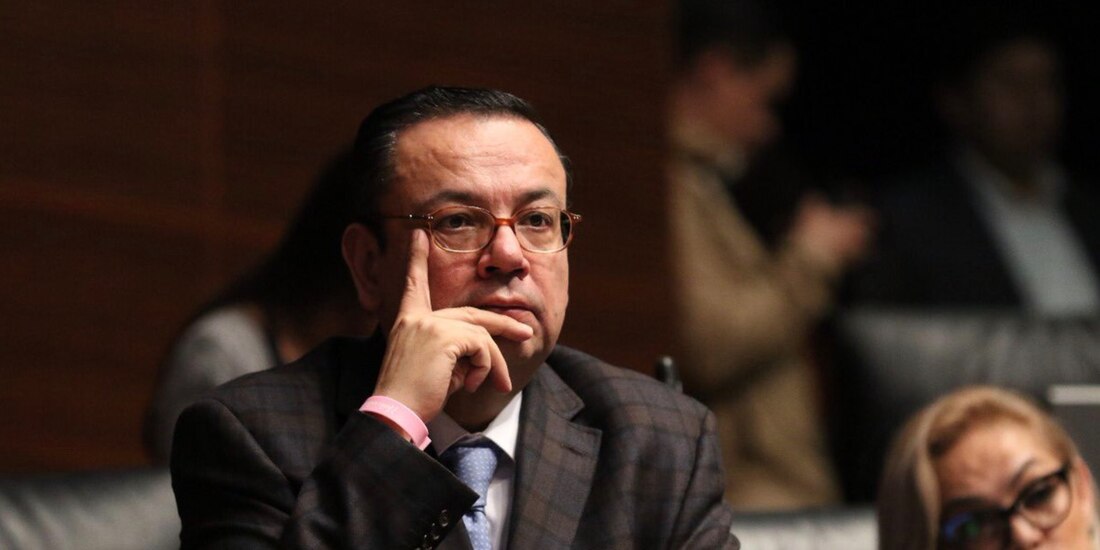 El legislador morenista, en sesión en la Cámara alta, en imagen de archivo.