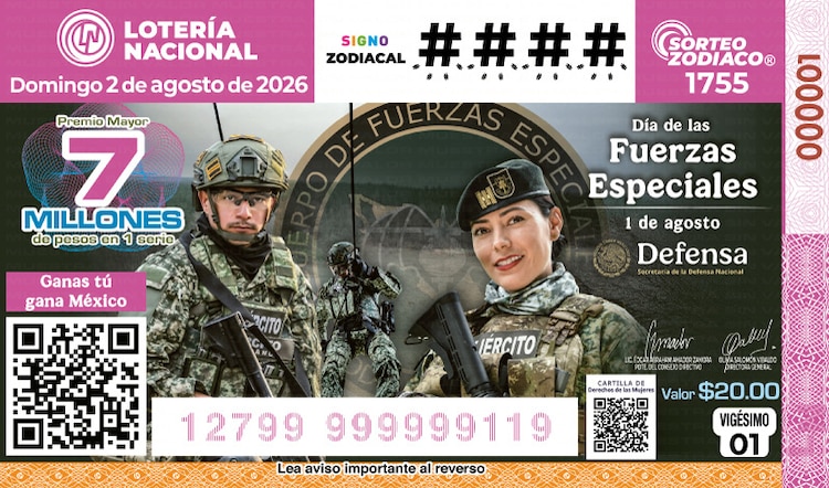 El Sorteo Zodiaco 1755 está dedicado al Día de las Fuerzas Especiales 50° Aniversario ISSFAM.