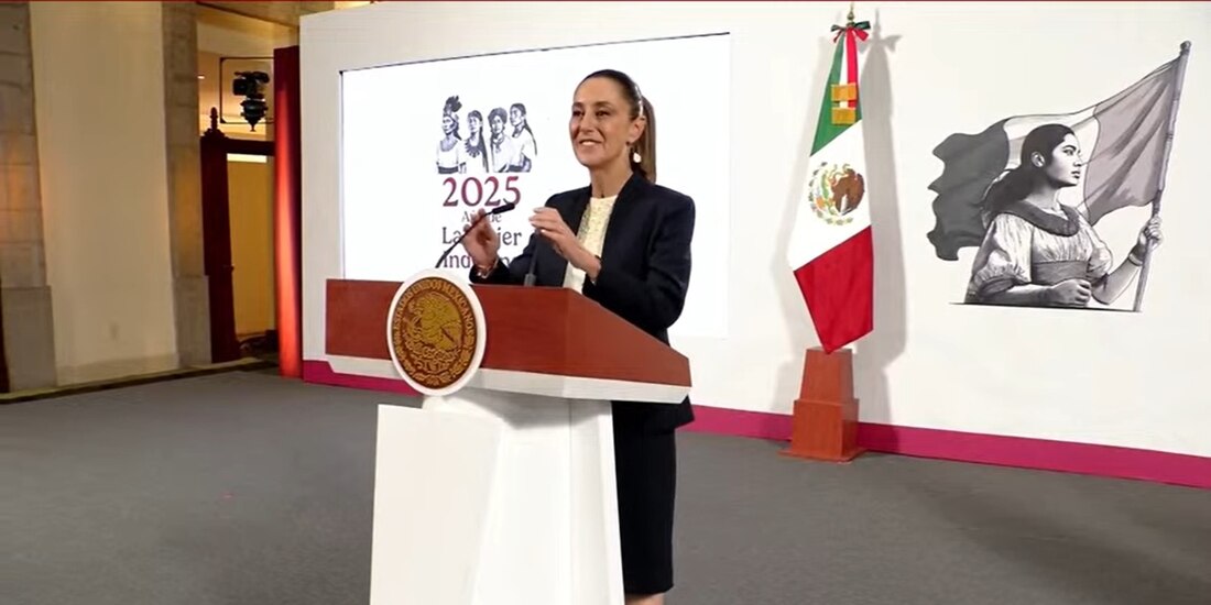 La Presidenta de México este miércoles en la Mañanera del Pueblo.