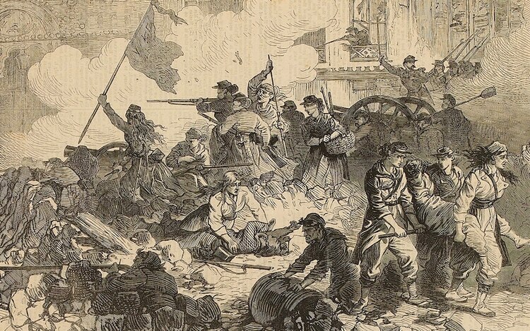 La Comuna de París, grabado anónimo, 1871.
