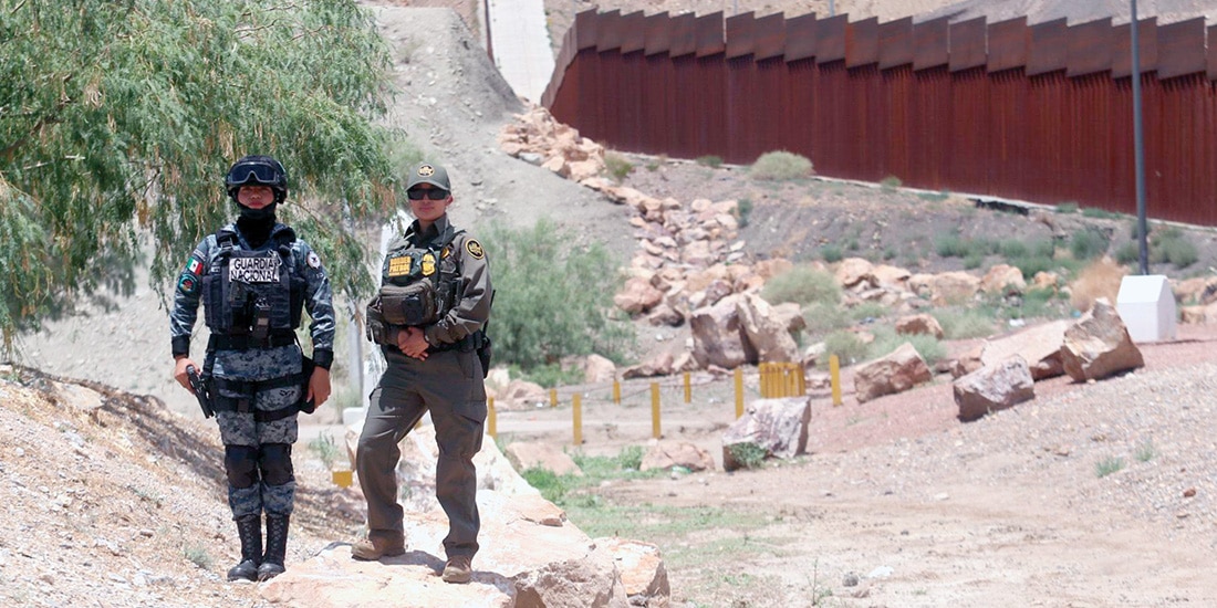 Operativo binacional Espejo entre México y EU en la frontera Juárez–El Paso, el pasado 18 de junio.