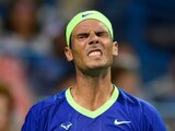 Rafael Nadal se lamenta durante una acción en su duelo ante el sudafricano Lloyd Harris en el Citi Open, torneo celebrado en Washington en agosto pasado.