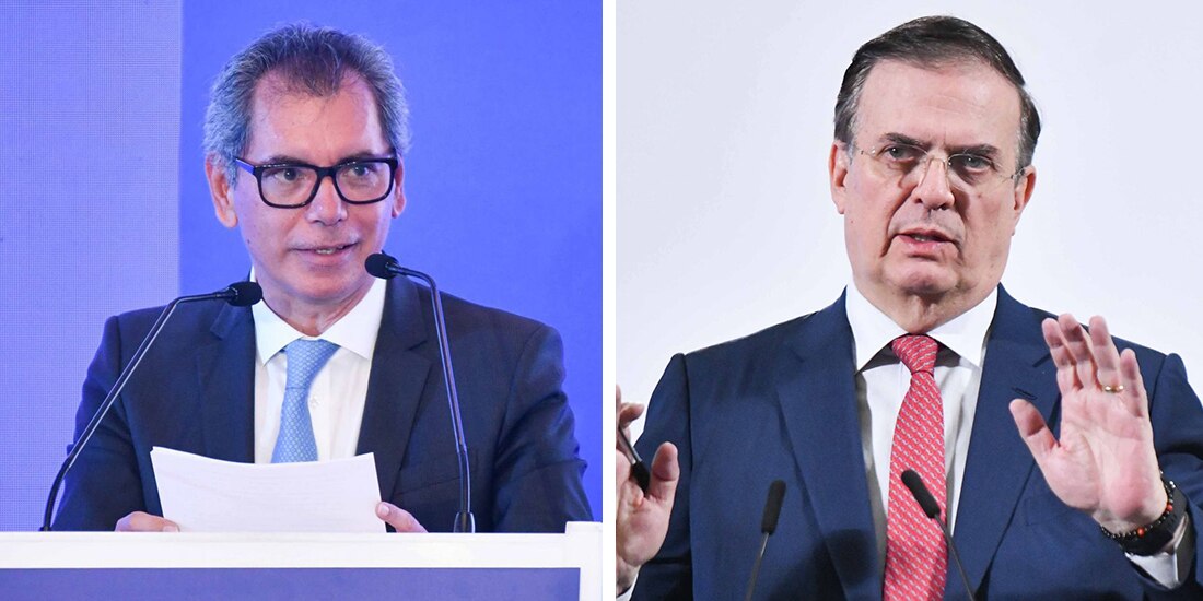 Edgar Amador Zamora, titular de la SHCP y Marcelo Ebrard, titular de Economía